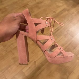 Blush Suede heels!